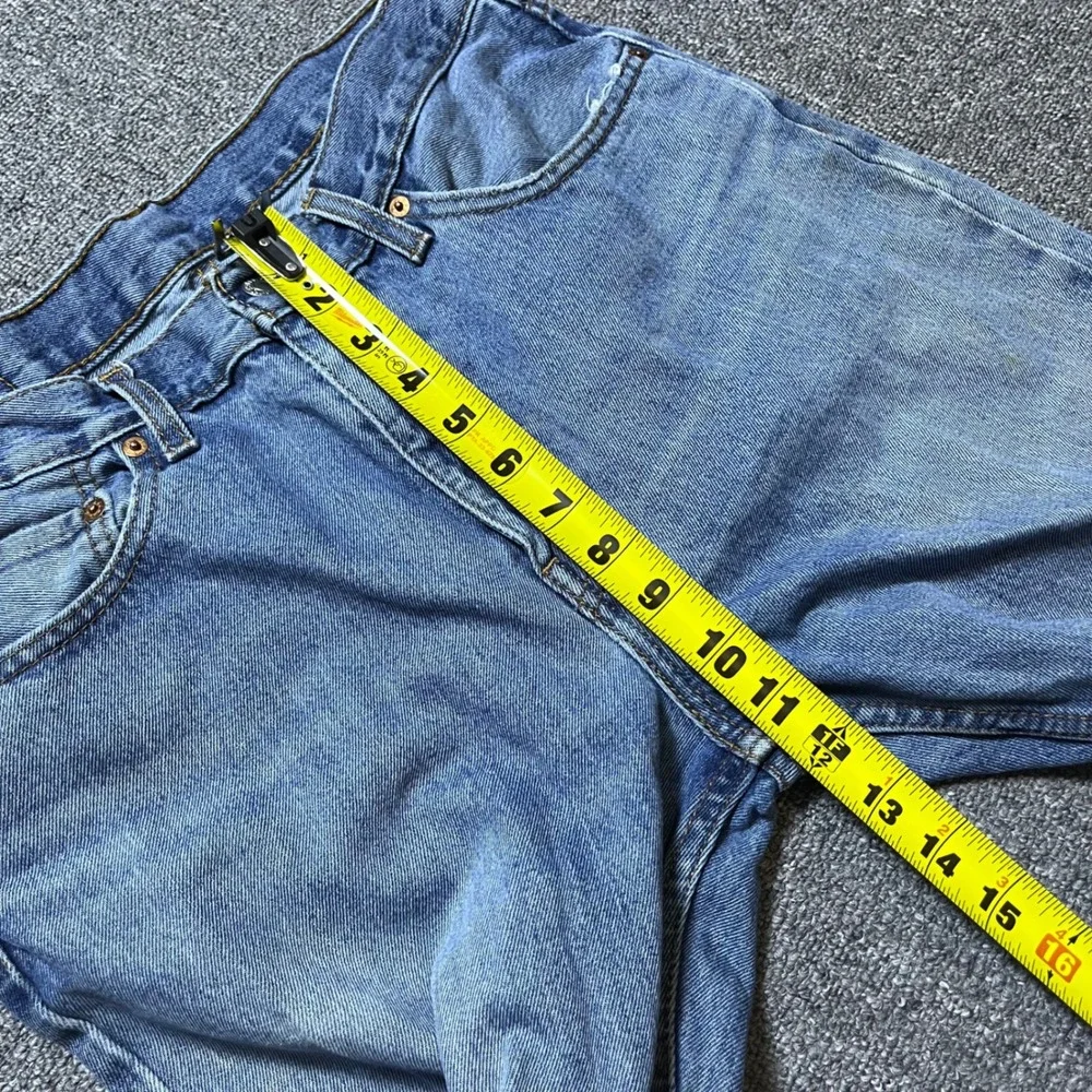Levis 516 Straight Leg Jeans 33x34 Blue Distressed Paint Splatter Grunge